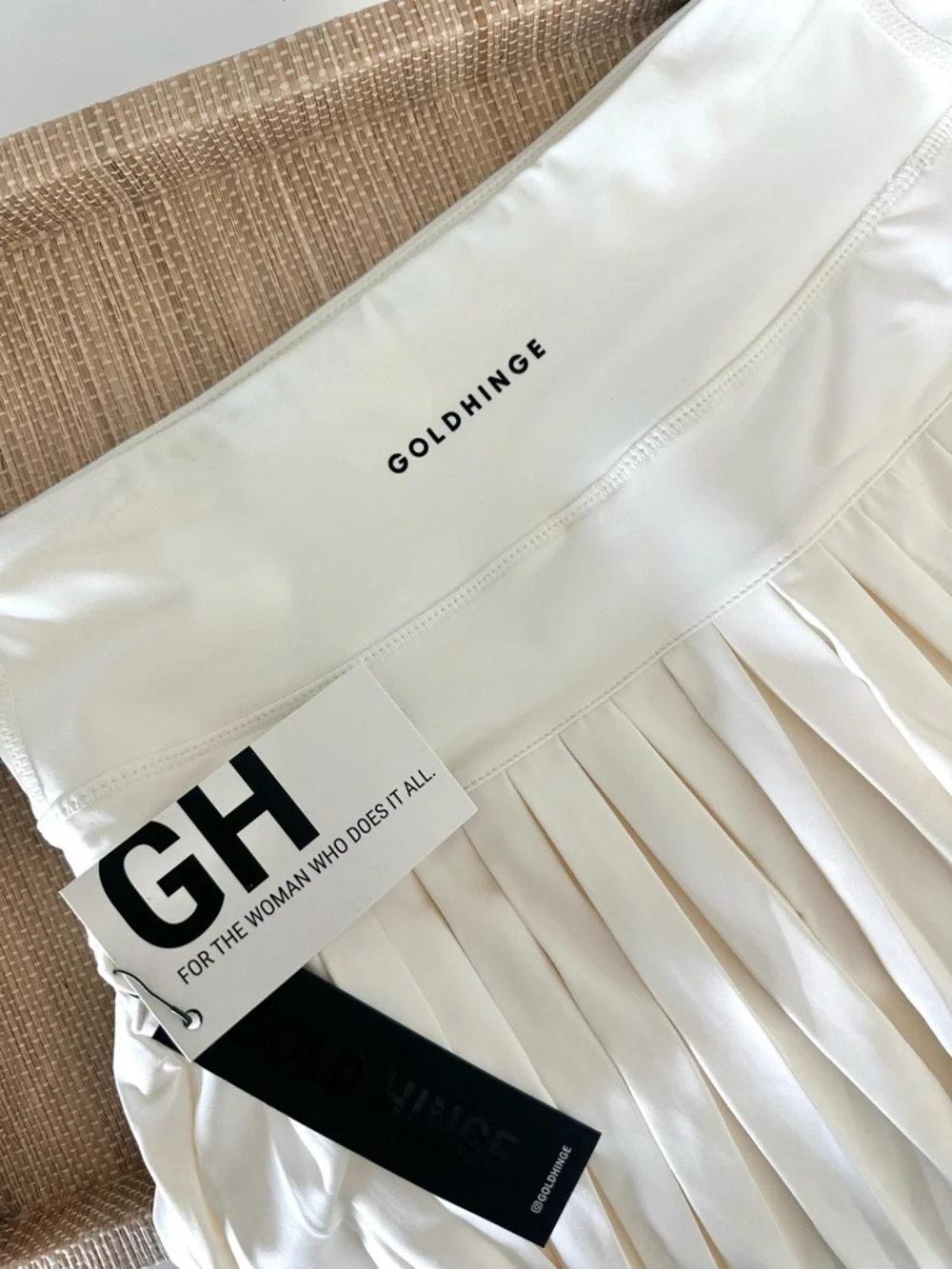 NWT Goldhinge Cannoli Cream Pleated Tennis Athletic Skirt Med - Picture 15 of 15
